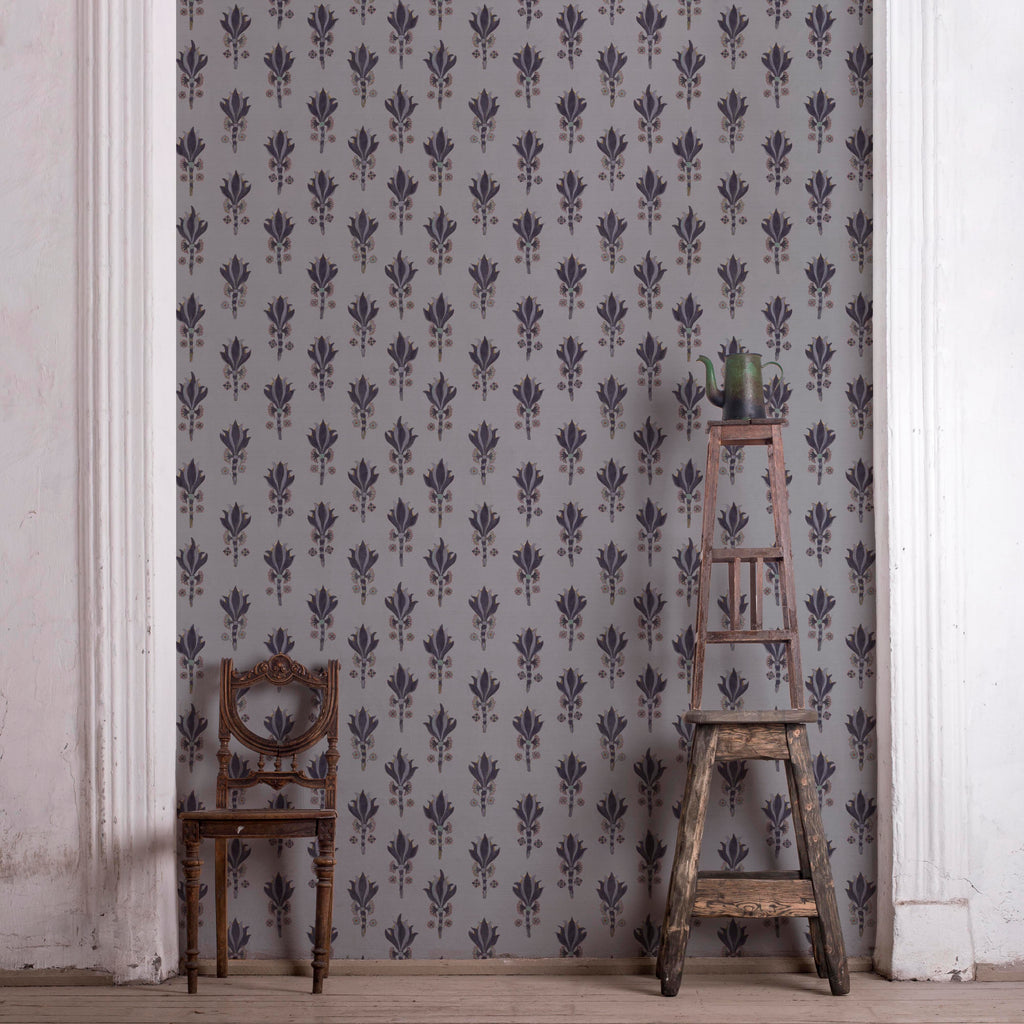 Subtle botanical pattern wallpaper with natural texture