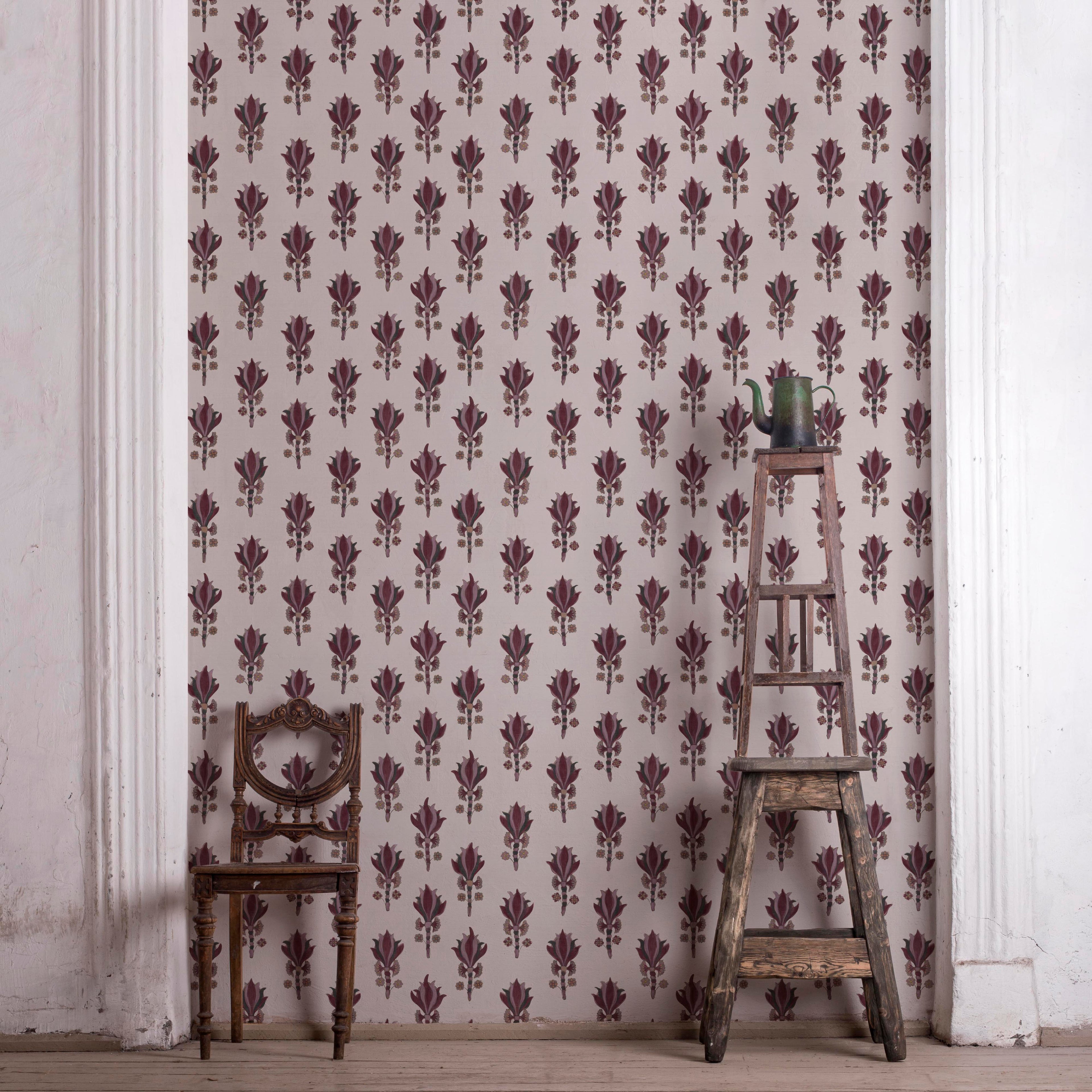 Subtle botanical pattern wallpaper with natural texture