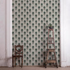 Eco-friendly wallpaper featuring hand-painted botanical design