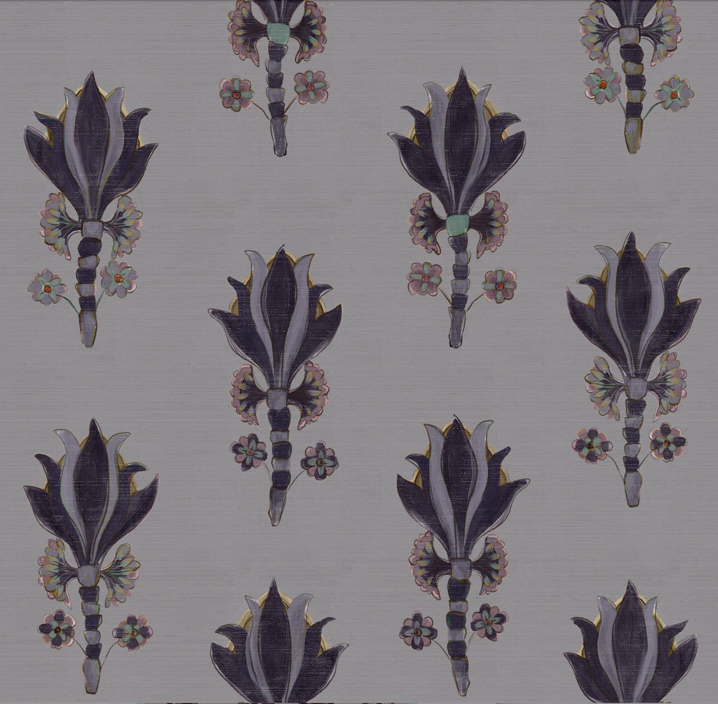 Eco-friendly wallpaper featuring hand-painted botanical design