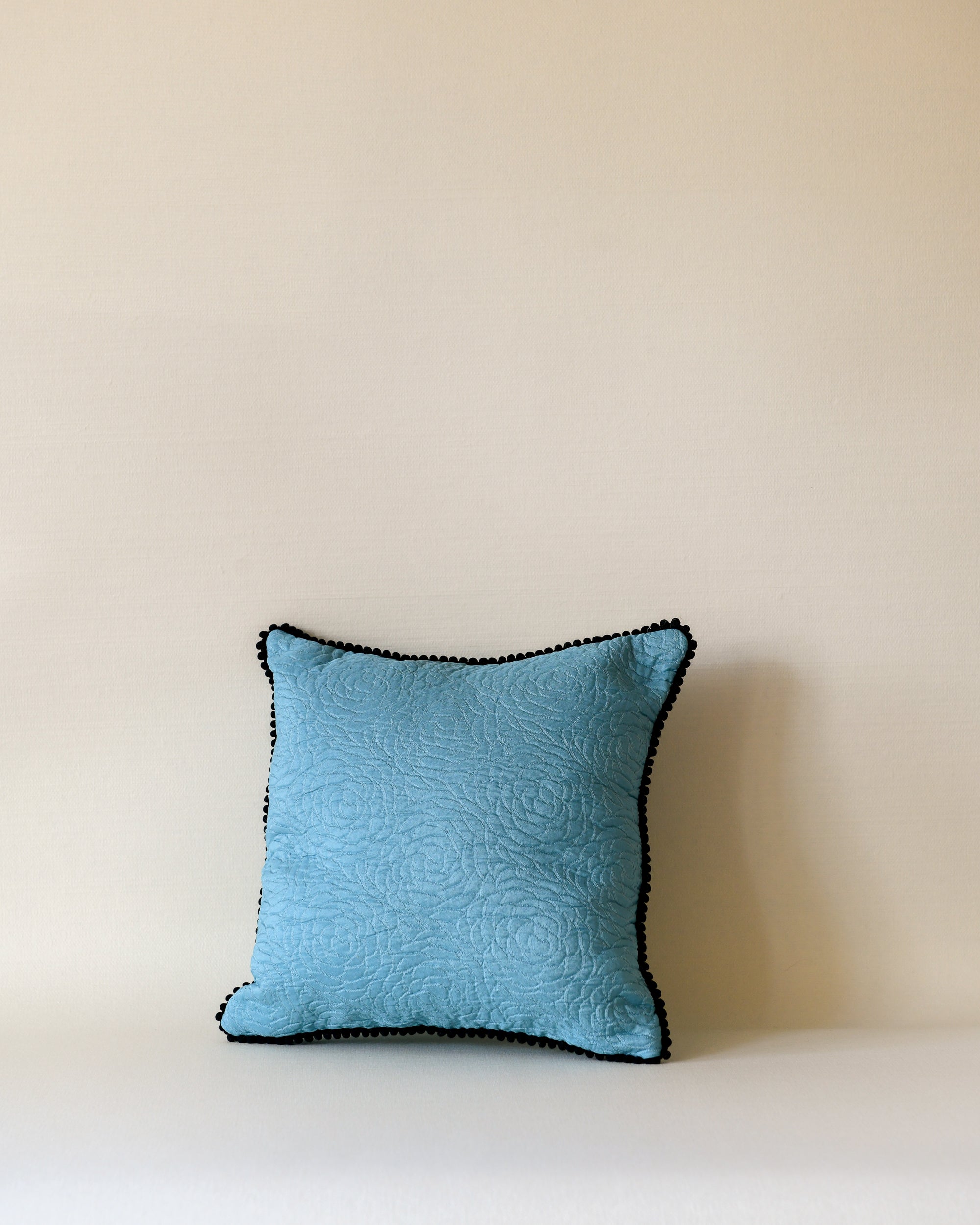 Blue Stamp Floral Pillow