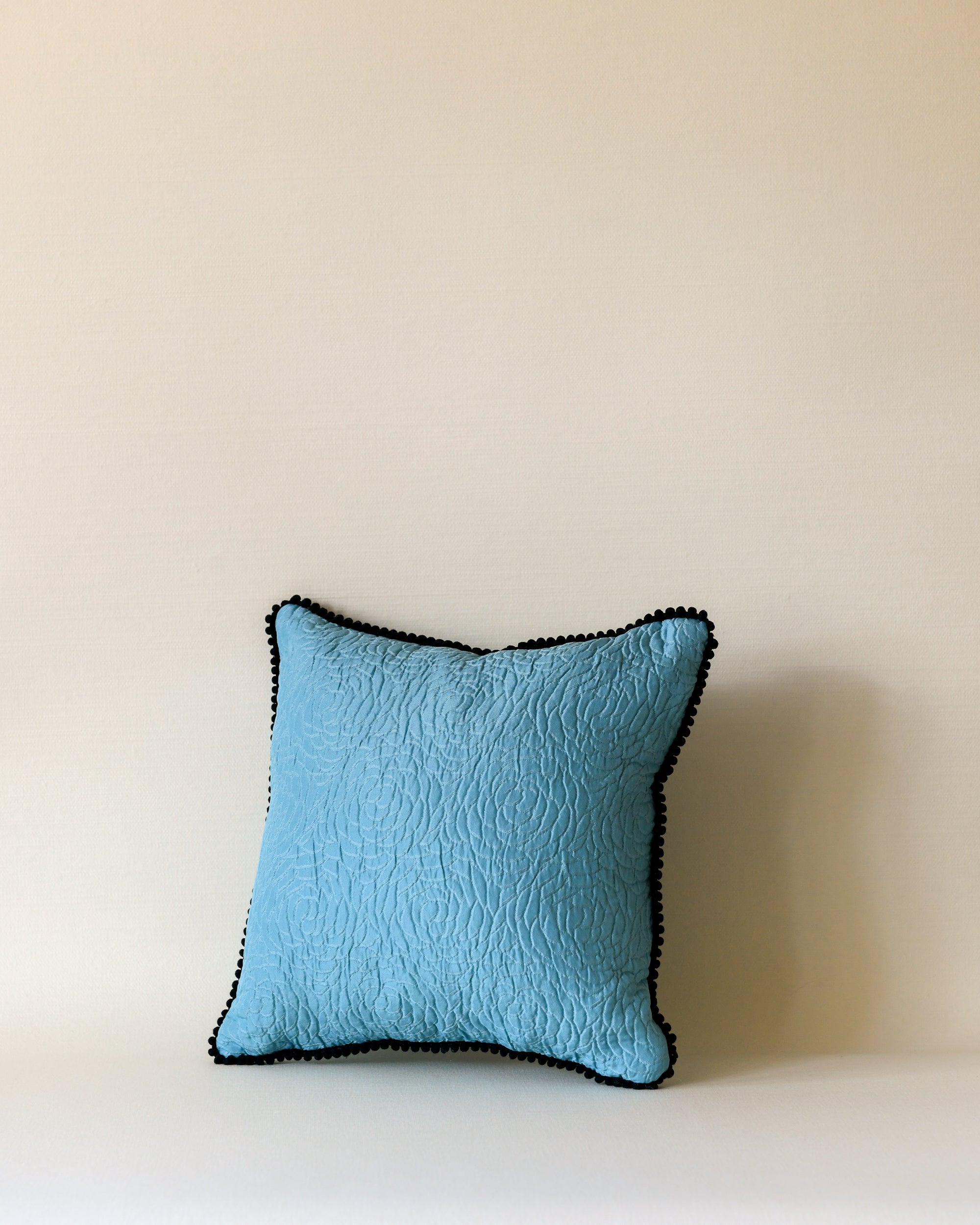 Blue Stamp Floral Pillow