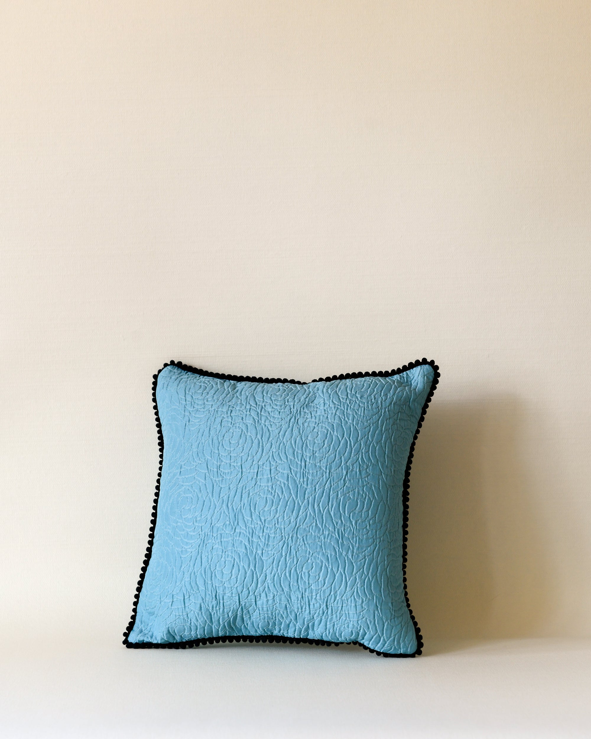 Blue Stamp Floral Pillow