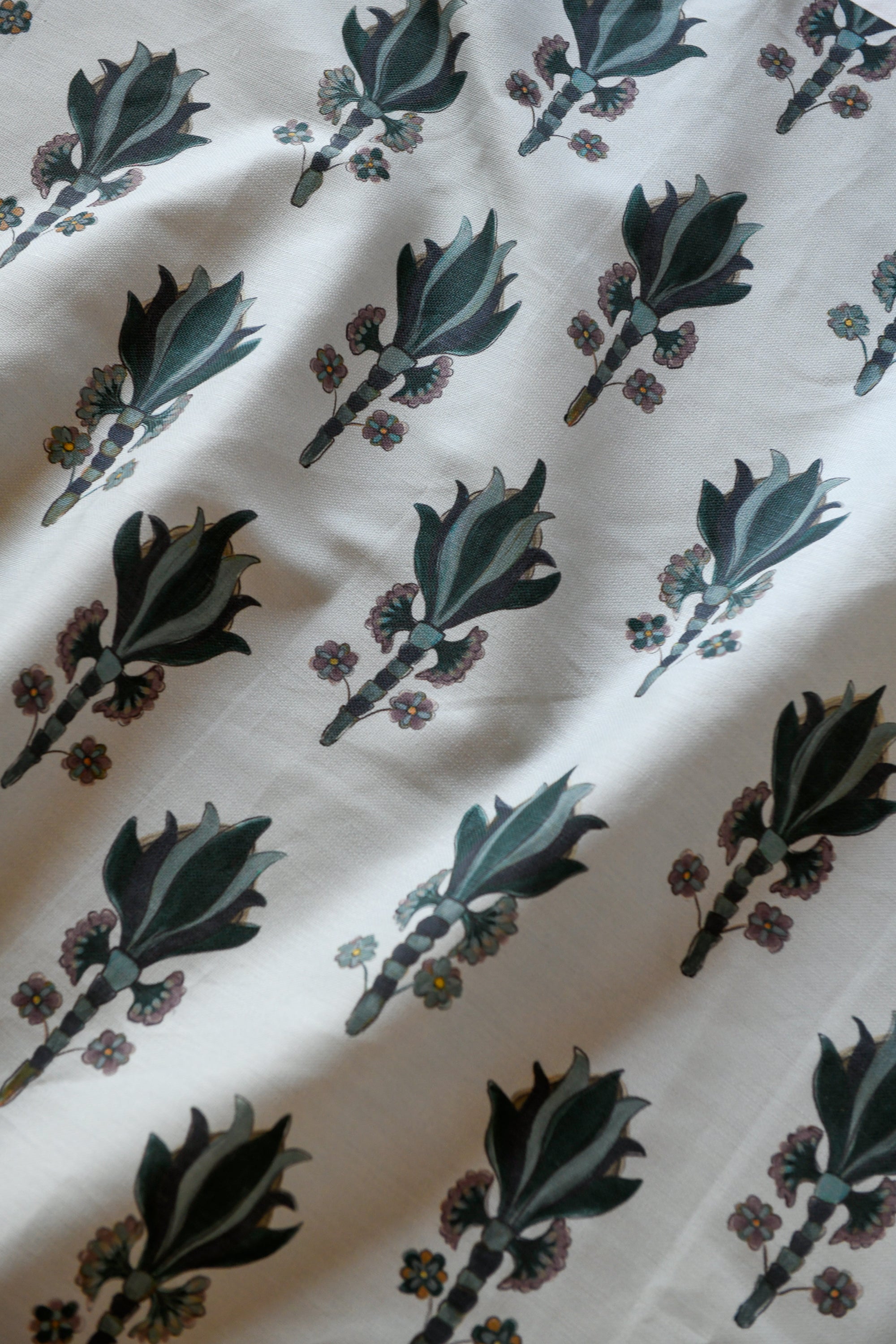 Green botanical fabric