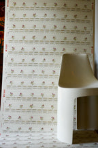 Oleander hand-painted botanical wallpaper on organic grasscloth by Otea