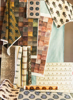 Eco-friendly non-woven fibre wallpaper with tonal check pattern