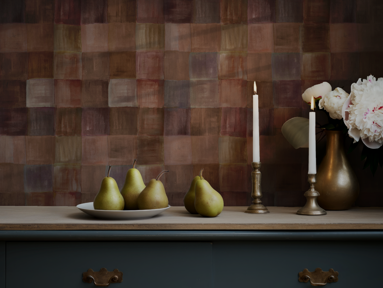 Plaid Wallpaper, Pink Prosciutto