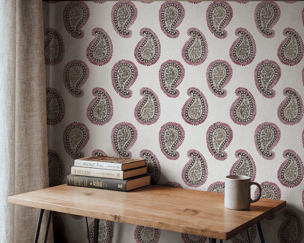 Paisley Wallpaper, Silk Swirl