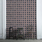 Sustainable wallpaper featuring bold Suzani hand-painted pattern
