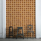 Sustainable wallpaper featuring bold Suzani hand-painted pattern