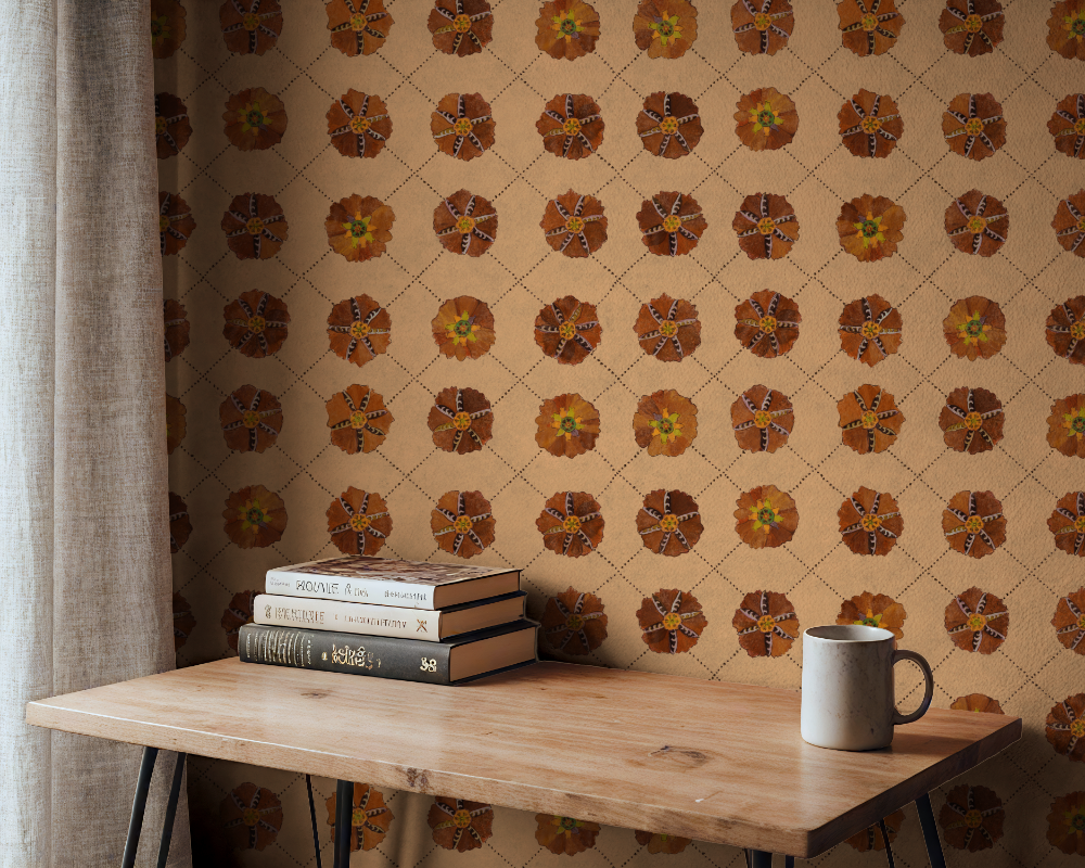 Suzani Wallpaper, Spicy Sand