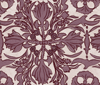Modern baroque wallpaper with botanical and bird motifs
