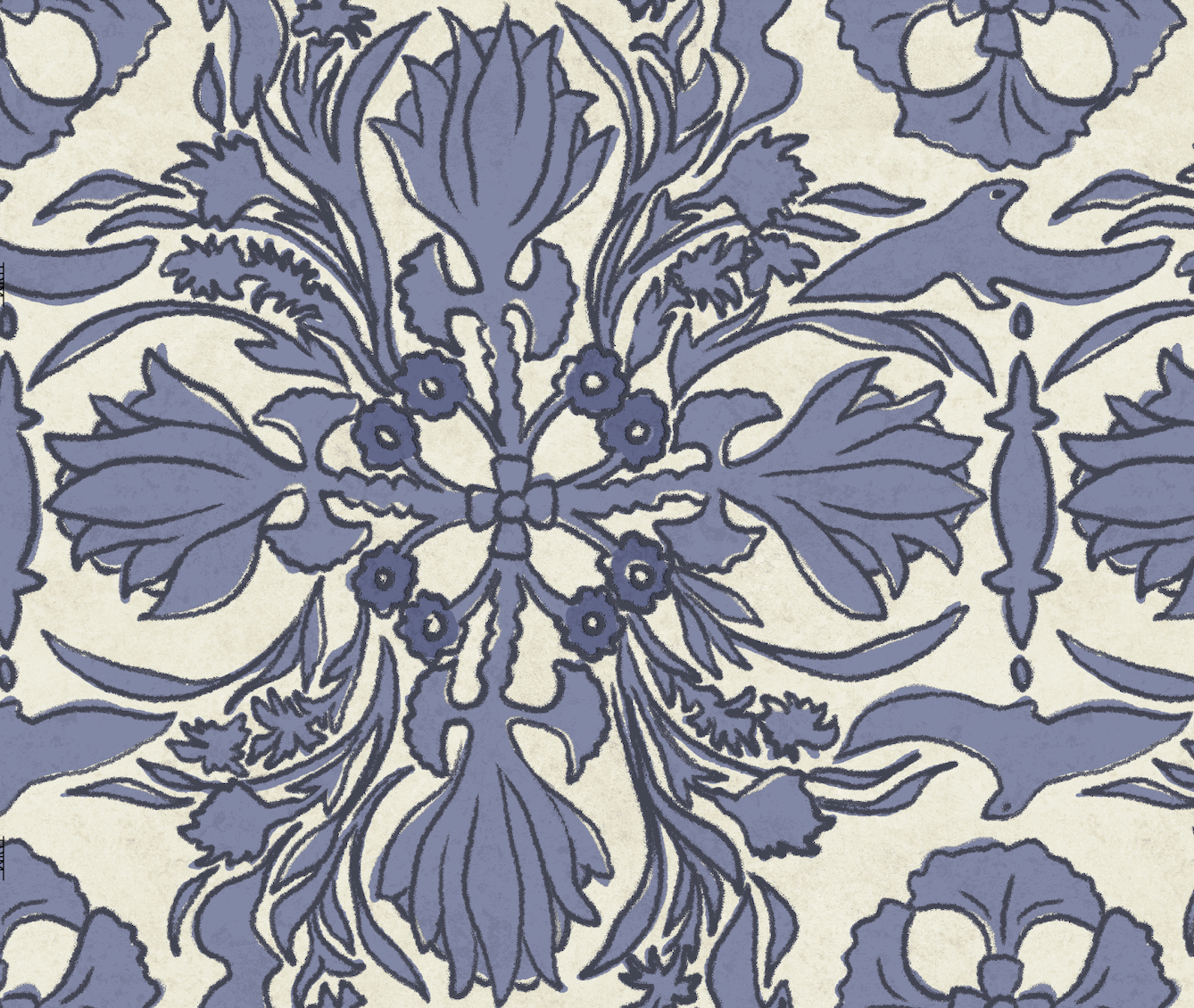 Vintage Scarf Wallpaper, Dragonflies