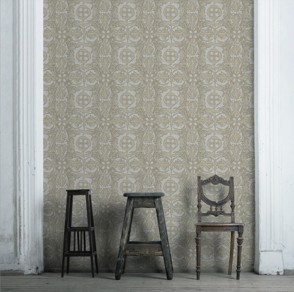 Eco-friendly grasscloth wallcovering with organic texture