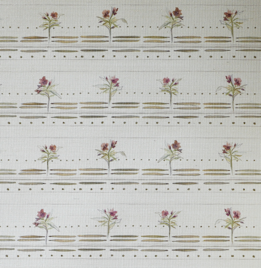 Close-up of hand-painted oleander flowers and buds wallpaper