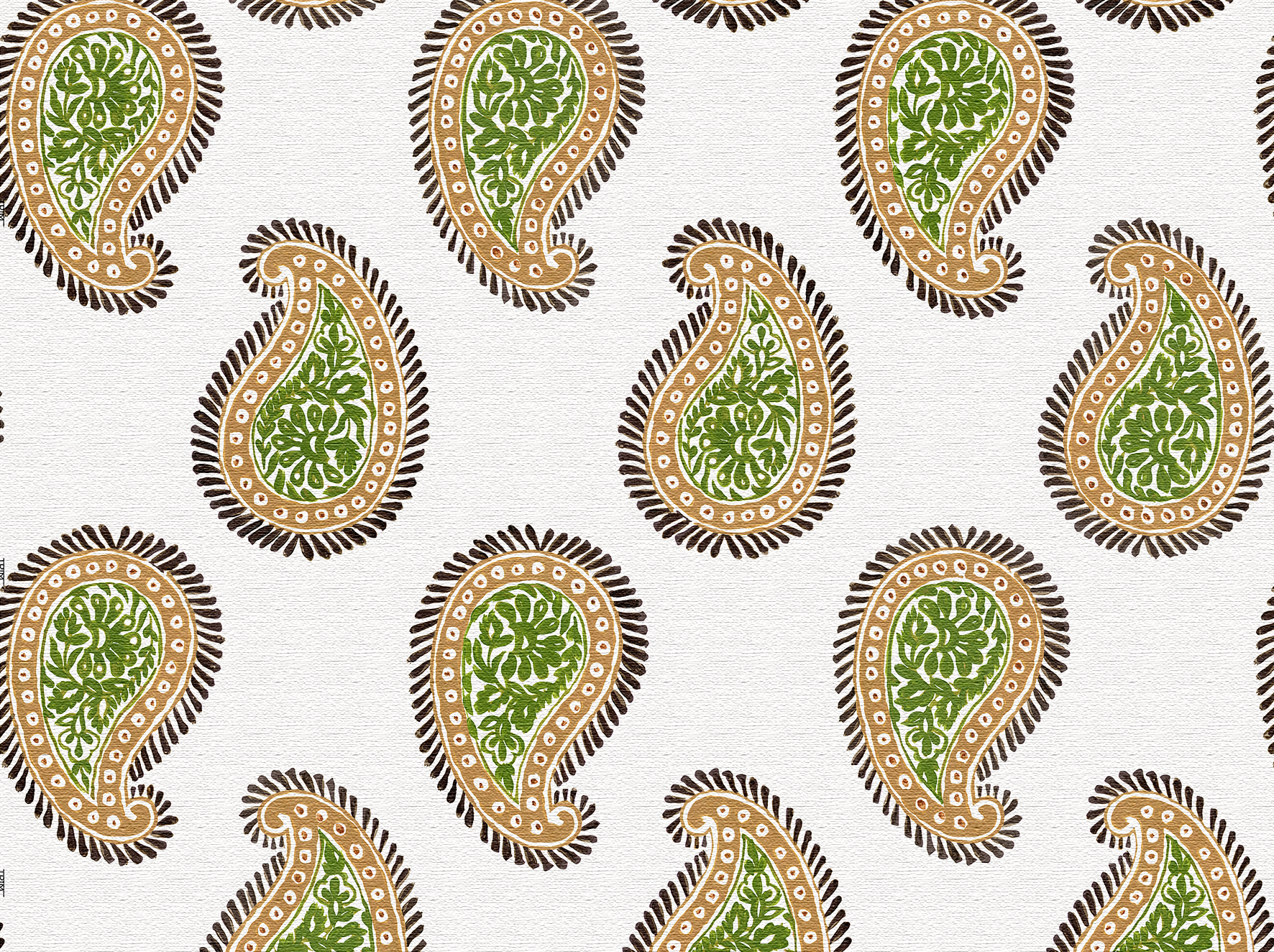 Paisley Fabric, Layered Leaves