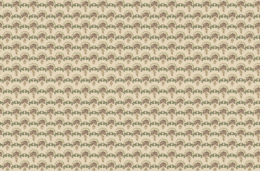 Pollera fabric in South Range — hand-painted ornamental stripe with quiet brocade detail on Belgian linen and cotton, OTEA Textiles