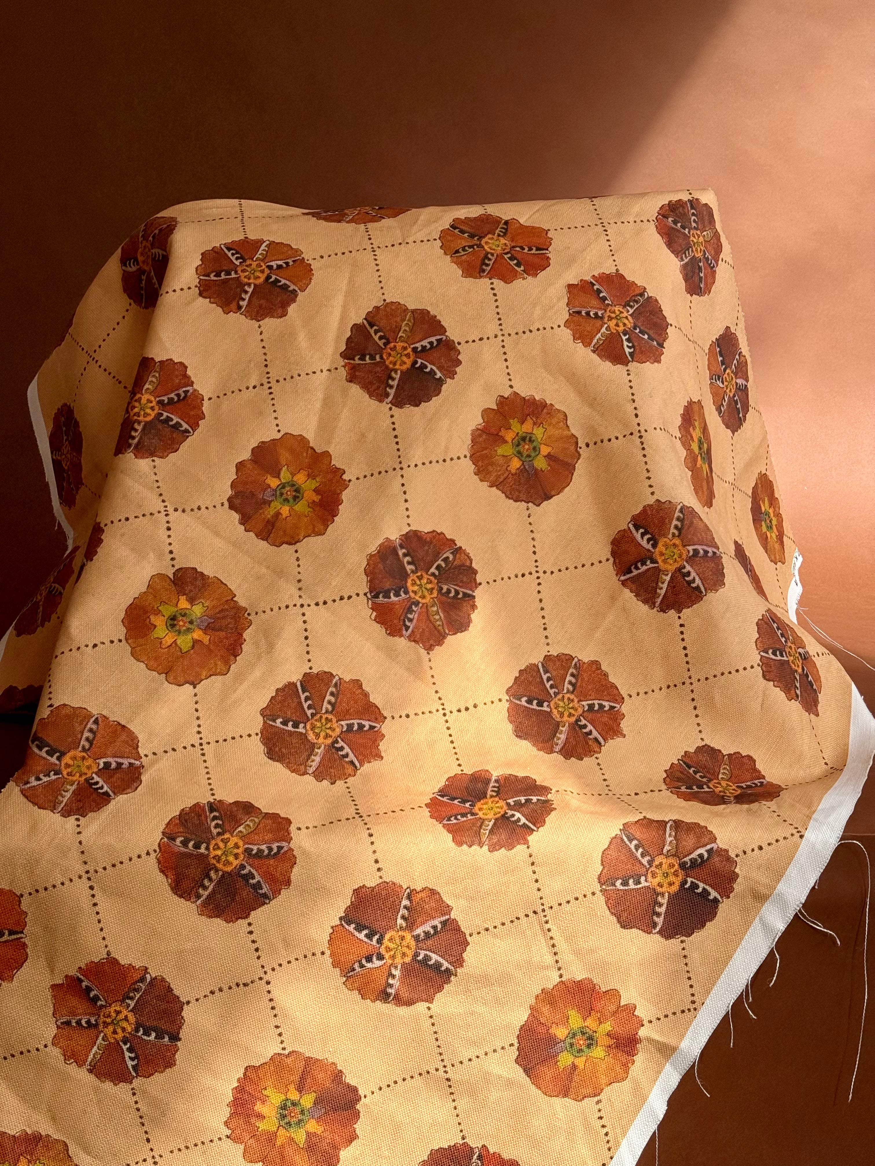 Suzani Fabric, Spicy Sand