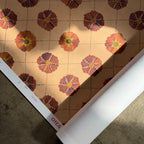 Sustainable wallpaper featuring bold Suzani hand-painted pattern