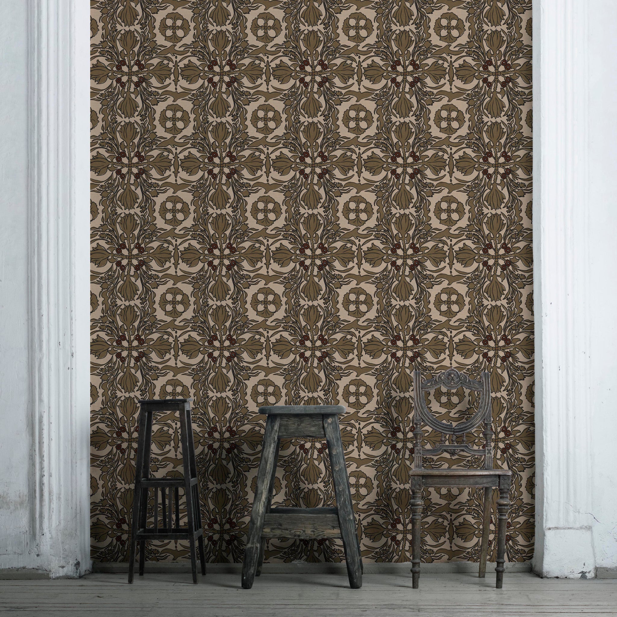 Vintage Scarf Wallpaper, Wings