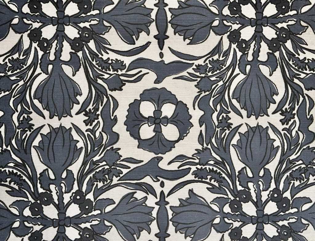 Organic damask wallpaper on agave grasscloth by Otea