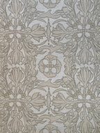 Organic damask wallpaper on agave grasscloth by Otea