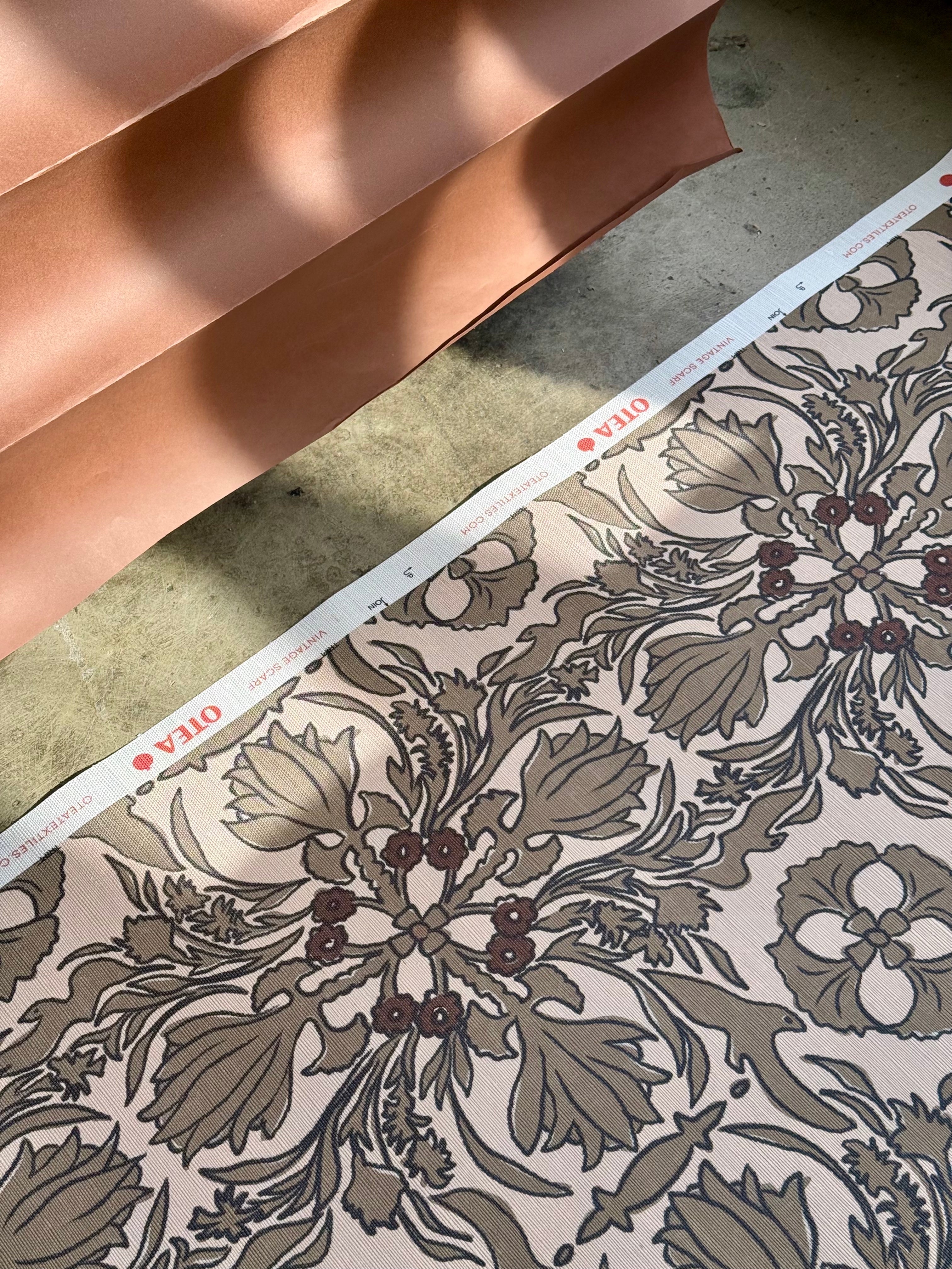 Modern baroque wallpaper with botanical and bird motifs