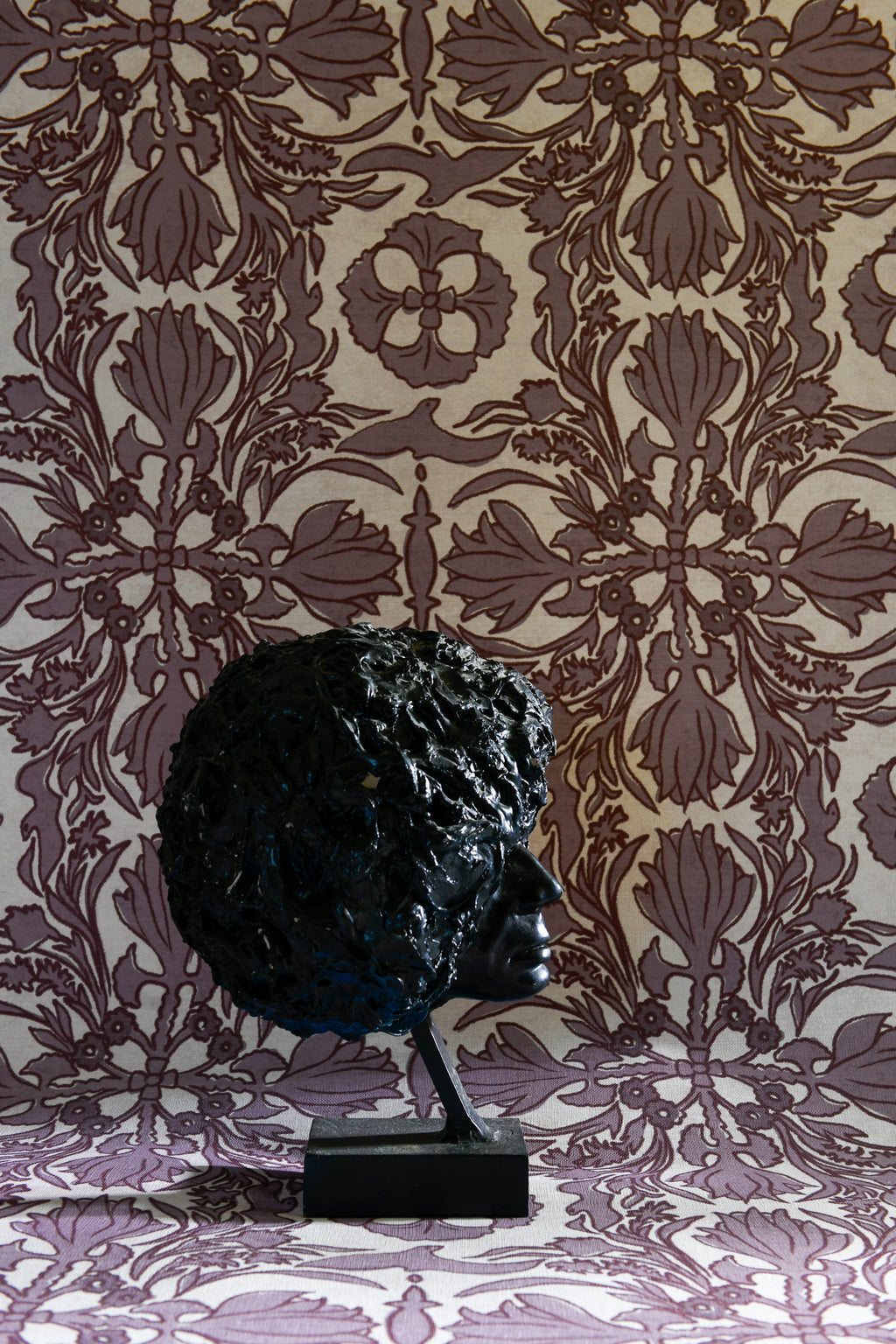 Modern baroque wallpaper with botanical and bird motifs